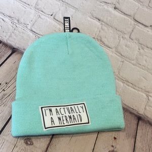 New!  Nutshell mint green “mermaid” beanie hat
